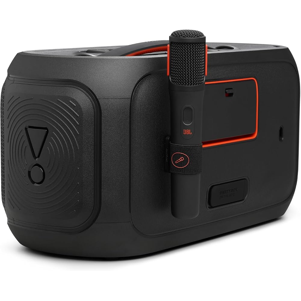 JBL PARTYBOX ON THE GO 2 Bluetooth Speaker with 2 Microphones, Wireless, Shoulder Strap Included, IPX4 Waterproof, Black (JBLPARTYBOXOTG2BJN)