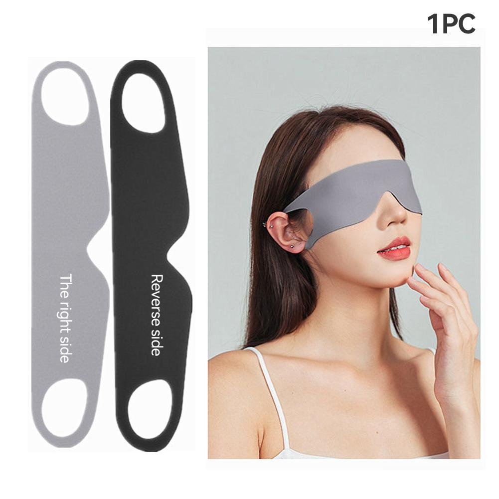 Портативная маска для глаз из тонкого ледяного шелка, блокирующая свет, для летних путешествий, сна, с повязкой на глаза и ремешком для подвешивания на ухо, унисекс, повязка на глаз