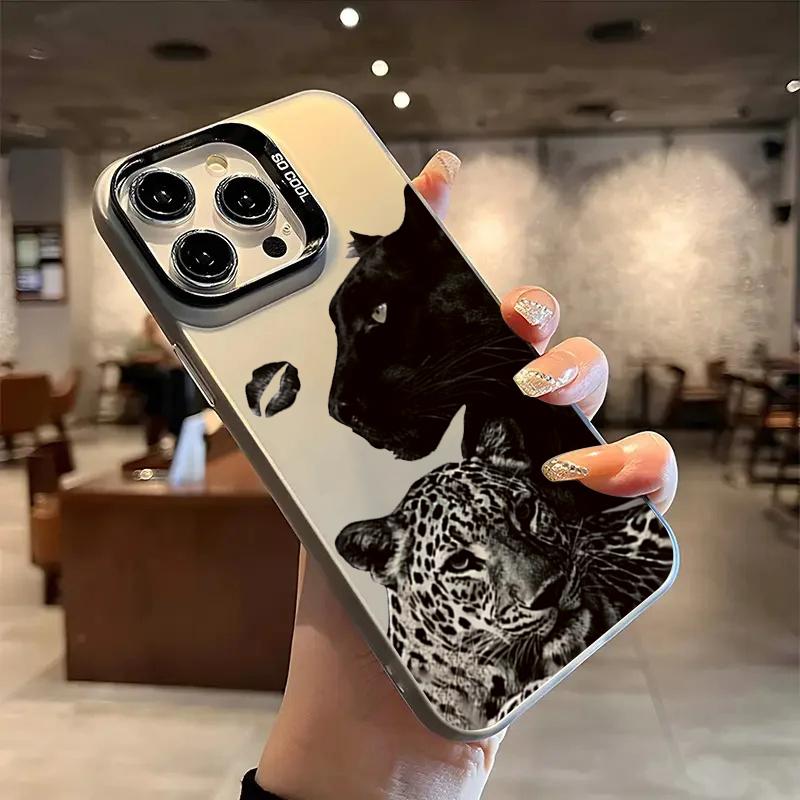 Крутой чехол с леопардом и черной пантерой для iPhone 17Air 16 15 14 13 12 11 Pro Max Plus, животный узор, роскошный, ударопрочный, жесткий чехол