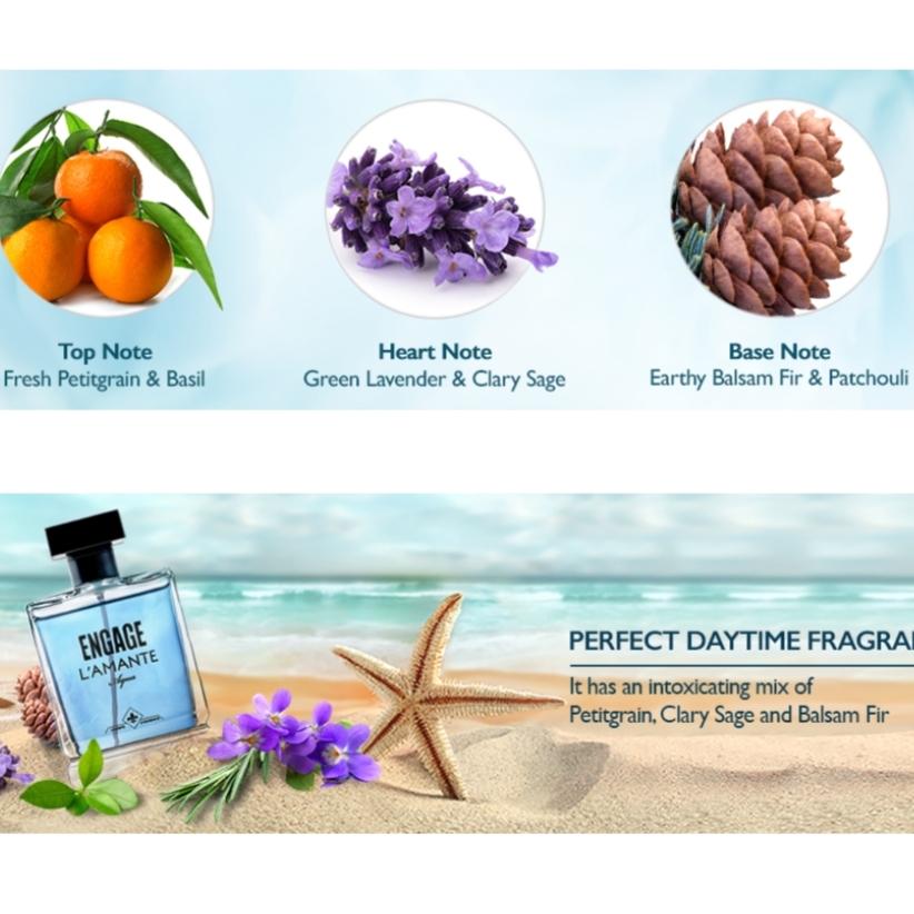 Engage L'amante Aqua Eau De Parfum для мужчин, аромат воды, парфюм для мужчин, стойкий запах, парфюм премиум-класса, приятный для кожи, 100 мл