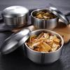 Double Layer Rice Bowl Stainless Steel Anti-Scalding Food with Lid Container