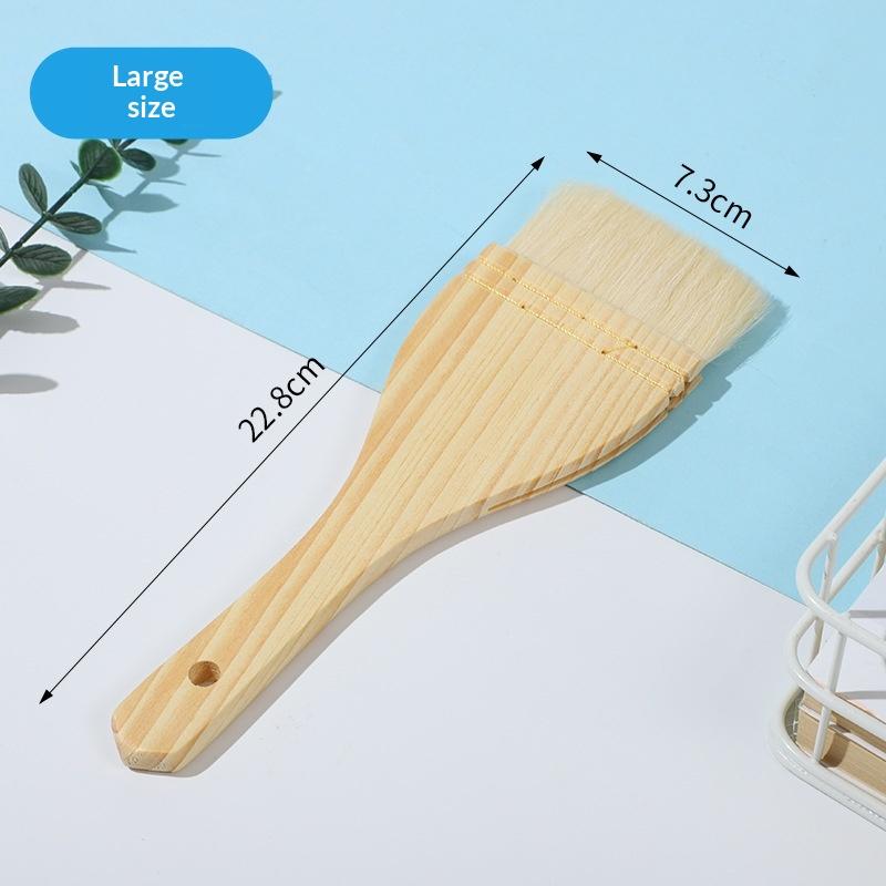 Flat Wool Basting Brush Food Grade Heat Resistant Soft Bristle Pastry Brush for Baking Grilling BBQ Daily Cooking