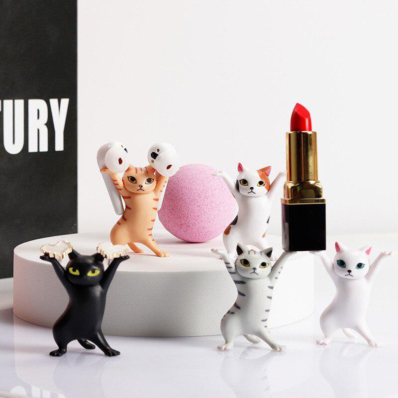 5 шт. Танцующая фигурка кошки, украшение, анимационная модель кошки, модная игрушка, очаровательная игрушка-капсула для кошки, кукла, украшение для торта