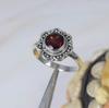 Garnet Gemstone Ring, Solid 925 Sterling Silver Ring, Bohemian Ring, Statement Ring, Women Ring, Gift for Her