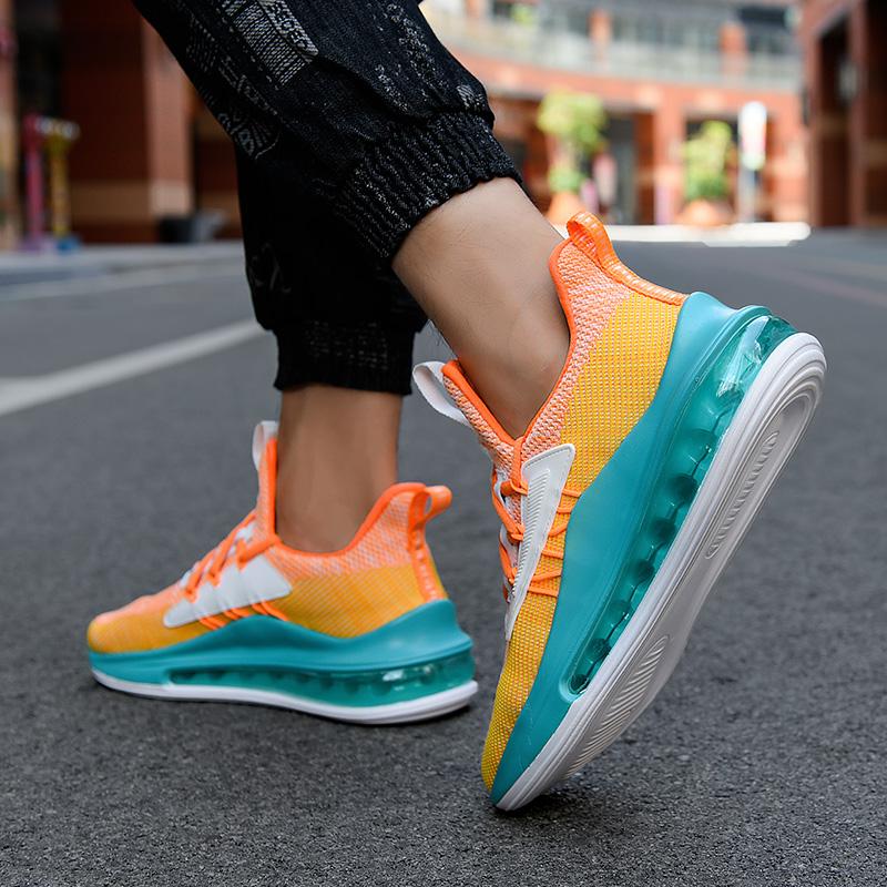 Новые летающие тканые дышащие спортивные кроссовки мужские низкие кроссовки с пружинящей воздушной подушкой нескользящие кроссовки для путешествий