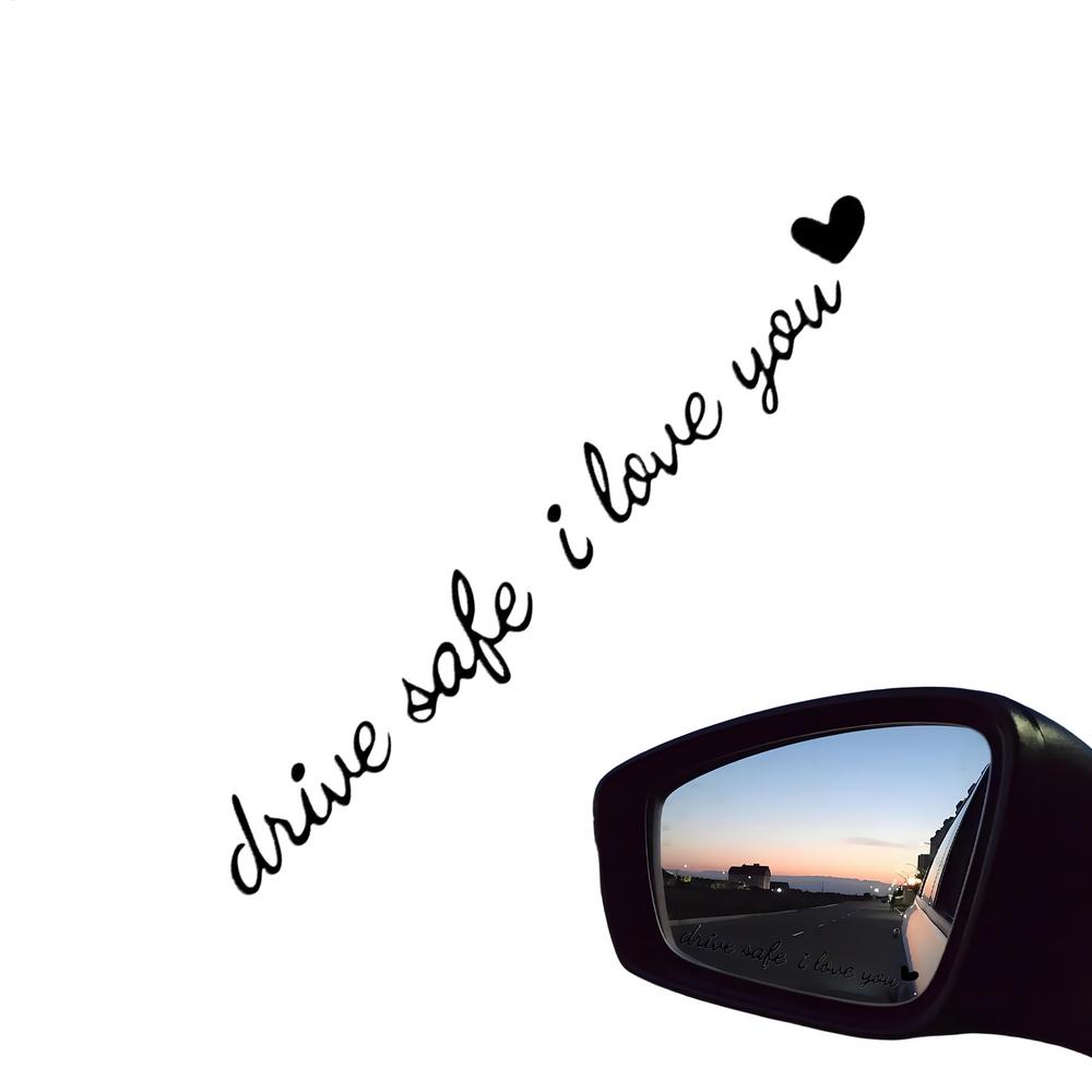 Наклейка на зеркало заднего вида автомобиля Езжай безопасно Я люблю тебя Наклейка на зеркало заднего вида Милые аксессуары для автомобиля На приборную панель Лобовое стекло Окно Скутеры