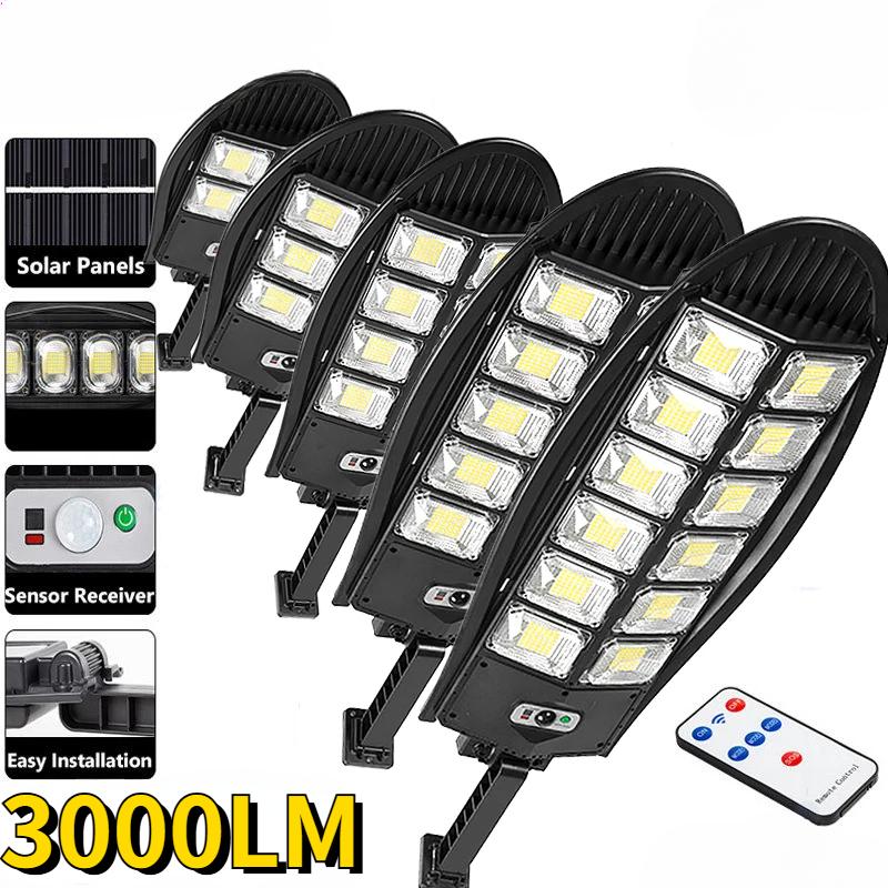 3000LM модернизированный светодиодный солнечный уличный светильник, водонепроницаемый светодиодный для садовой стены, регулируемый угол, встроенная солнечная лампа