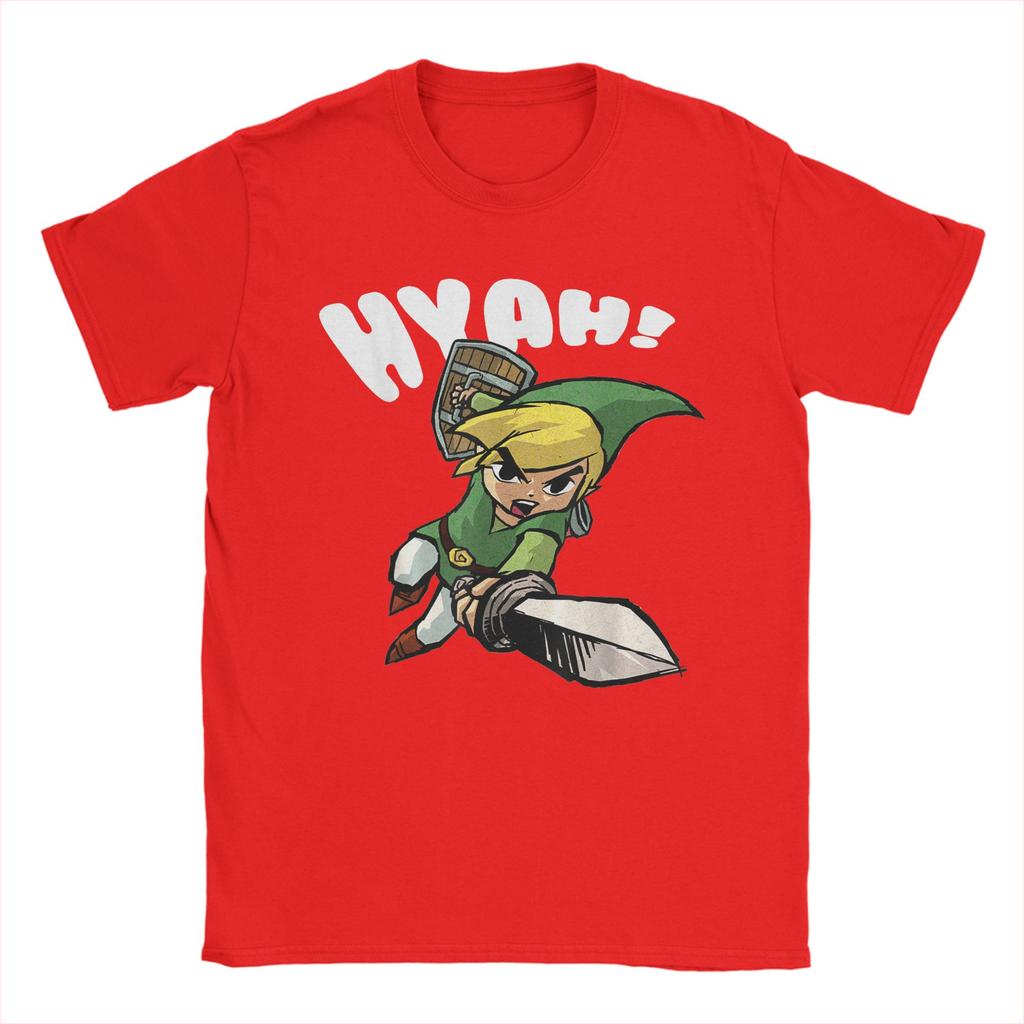 Zeldas Link Hyah Poster T Shirts Unisexs  Pure Cotton Novelty TShirts Round Collar  Tees Short Sleeve Tops Gift Idea