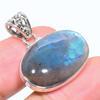 Natural Labradorite Gemstone 925 Solid Sterling Silver Gift Pendant 1.18" g5S34