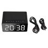 Digital Wireless Alarm Clock Mobile Phone Charging LED Mirror Electronic Memory Card Readable Black