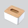 JINXI Средняя пластиковая коробка для салфеток с деревянной крышкой