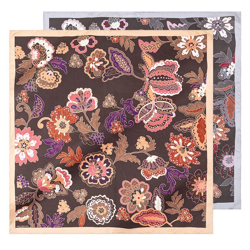 MARJA KURKI Women's Large Double-Sided Night Garden Mulberry Silk Scarf