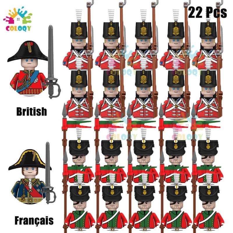Kids Toys 22Pcs/10Pcs Napoleonic Wars Military Soldier Building Blocks Imperial Navy Figures Toys For Kids Birthday Gifts