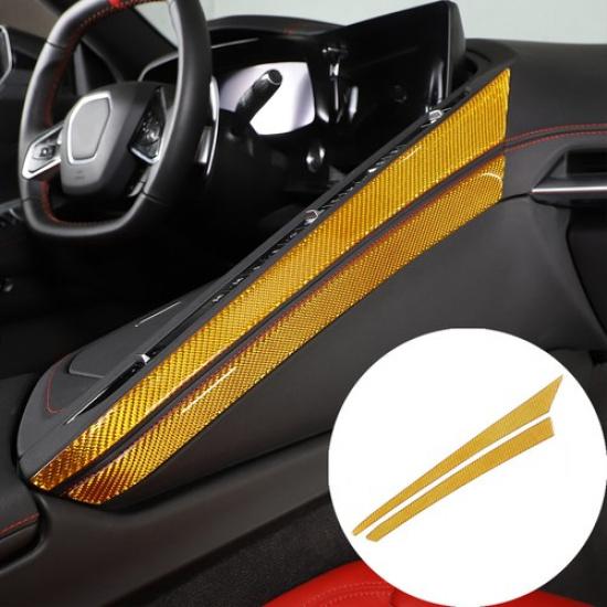 Carbon Fiber Center Console Right Side Trim Sticker For Corvette C8 -2025