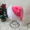 30 * 45cm Christmas Santa Hat Xmas Pink Long Plush Holiday Red Black Hat For Adults And Kids Unisex New Year Festive Supplies