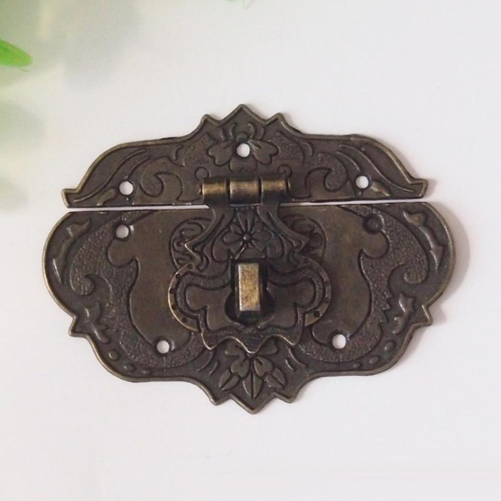 1Pc Vintage Antique Wooden Case Jewelry Gift Box Decor Hasp Latch Hook Hardware