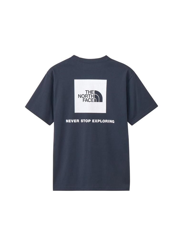 North Short Sleeve Cut and Sew Short Sleeve Back Square Logo Tee NT32447 Urban Navy M [The Face] T-Shirt