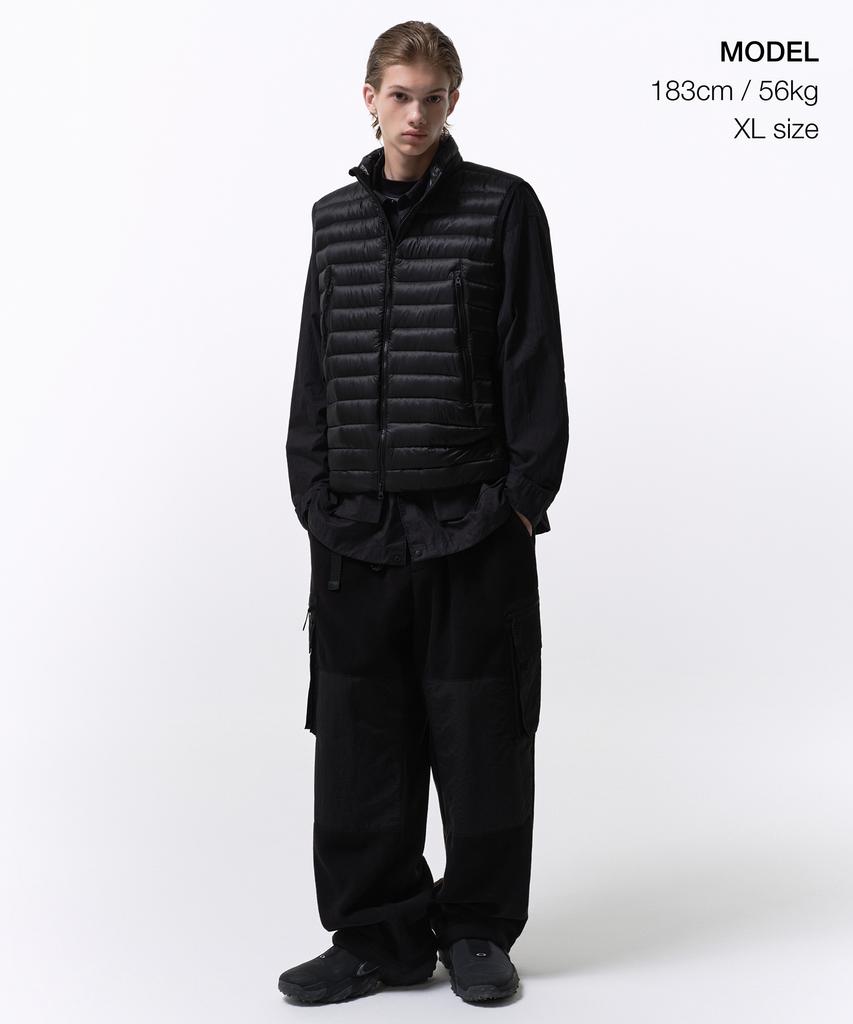 Musinsa Standard [City Leisure] Sheer Ripstop High-Neck Light Down Vest [Black]