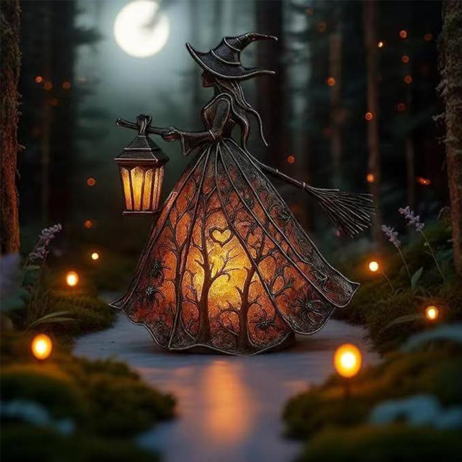 Хэллоуин Ведьма Призрак 3D Лампа Фонарь Декоративный Смоляной Фонарь Для Праздника Жуткая Вечеринка Декор Хэллоуин Уличный Внутренний Фонарь