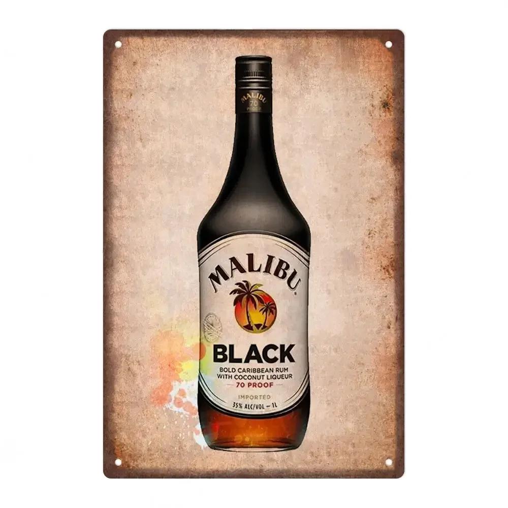 Ретро Пивной Бренд MALIBU Вино Металлический Постер Виски Табличка Винтажная Жестяная Вывеска Стена Для Паба Клуба Бара Мужской Пещеры Декоративные Тарелки Де