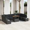 VidaXL 11-piece Garden Sofa Set Black Poly Rattan, Garden and Terrace, Modern Rectangular Sofa 3358753