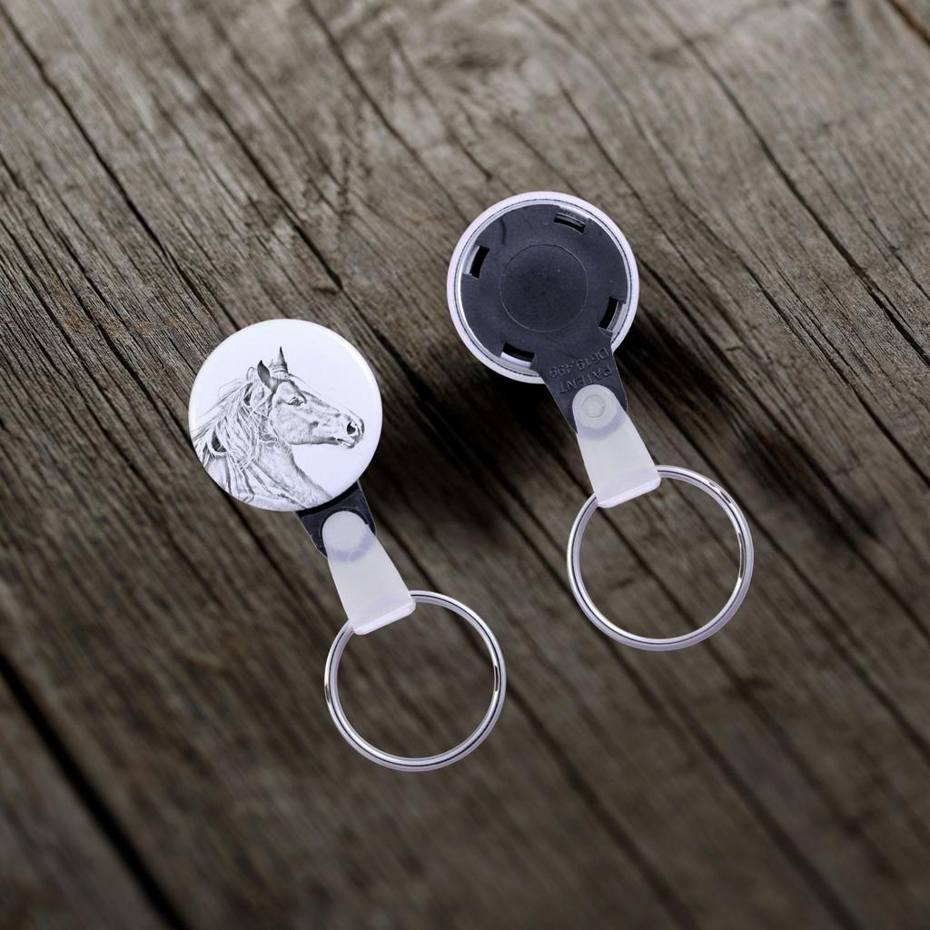 Freiberger - Unique Keychain with a Horse Picture, Handmade Product, Light and Handy Pendant from Art-Dog Brand