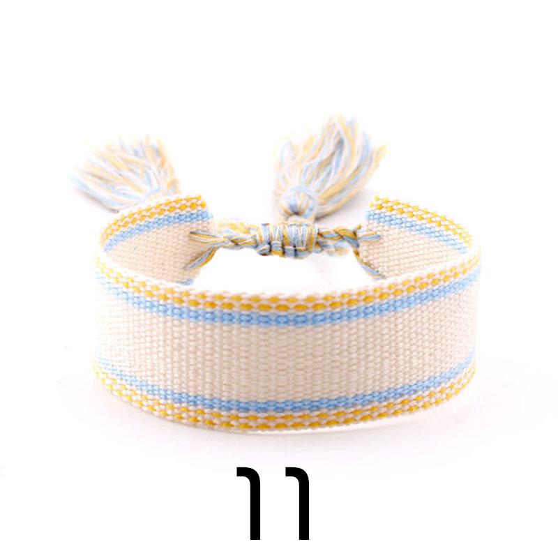 Женская мода ювелирные изделия подарок красочный декоративный узор вышитый ручной работы плетеный браслет в стиле бохо