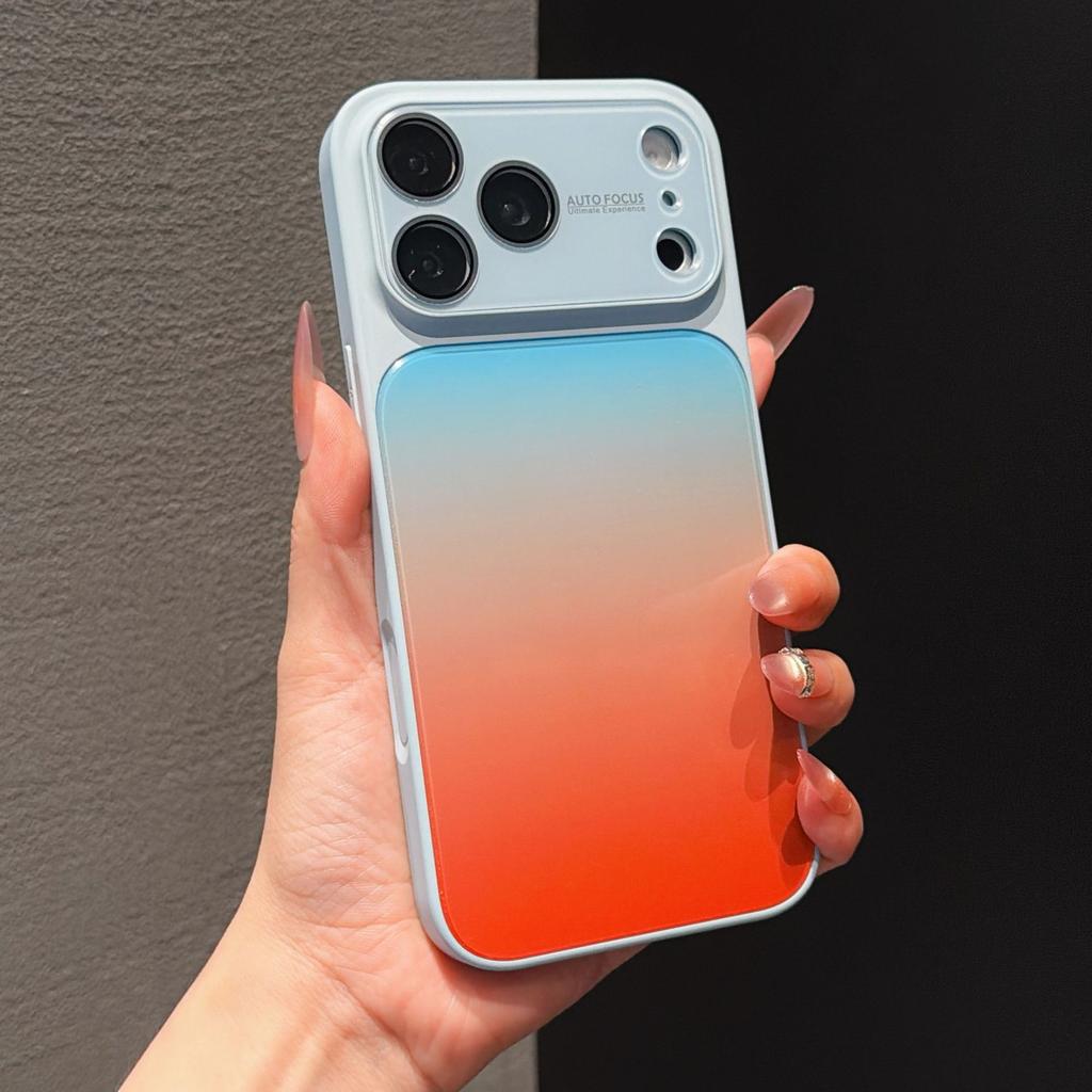 Применимо к чехлу для мобильного телефона iPhone17PROMAX, стекло с градиентным изменением цвета, большое окно, Apple 16/15, всесторонний, противоударный, жесткий