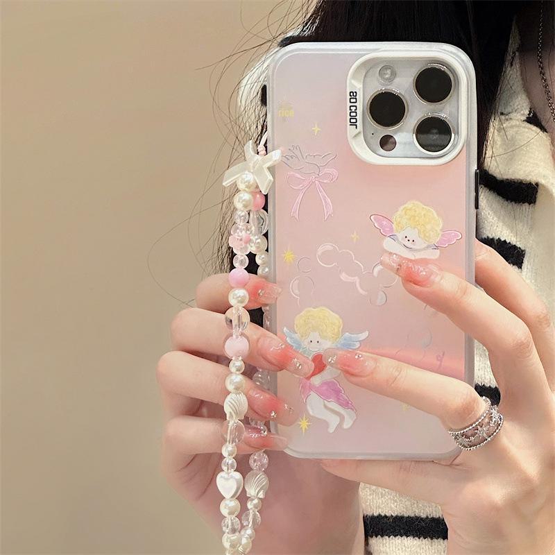 Чехол Zhitai Frosted Laser для iPhone 14/13/12, Apple 16/15 Pro, Huawei Mate 60 с браслетом