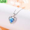 New 925 Sterling Silver Women Necklace Fashion Eternal Heart Pendant High Quality Zircon Clavicle Chain Jewelry Length 45cm