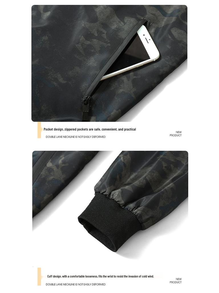 Мужская ветровка с капюшоном в корейском стиле, камуфляжная, свободного кроя, больших размеров, весенняя мода.