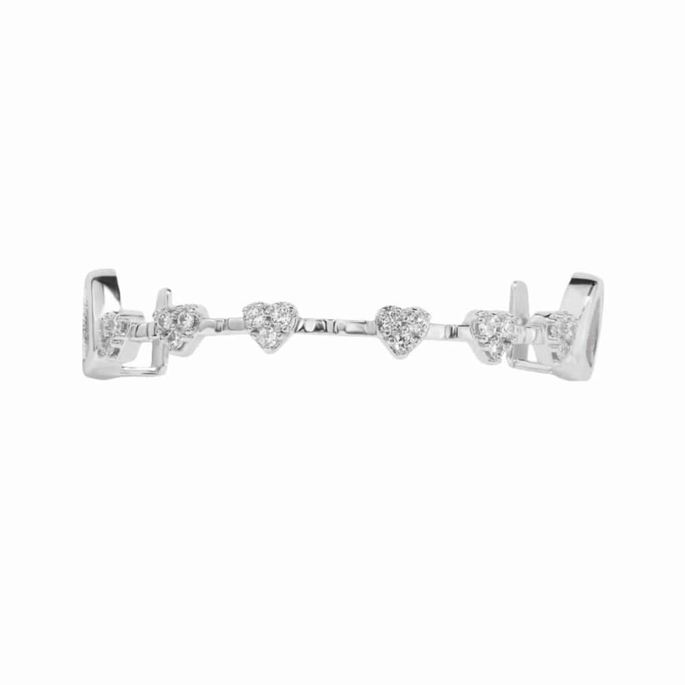 rhinestone Charm Teeth Grillz Double Glossy Love Drill Braces Men Women Jewelry Tooth Socket