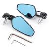 2pcs 78in Handlebar End Rearview Mirrors AntiGlares 180 Degree Adjustable Universal for Motorcycle