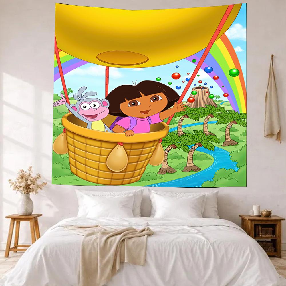 Dora Explorer Wall Decor Tapestry Art For Pet Memorial Birthdaywedding Party Backdrop Family Gift