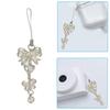 Bowknot Pendant Phone Chain Strap Flower Charm Beaded Keychain Phone Lanyard Acrylic Keyring Bag Ornament Jewelry Gift