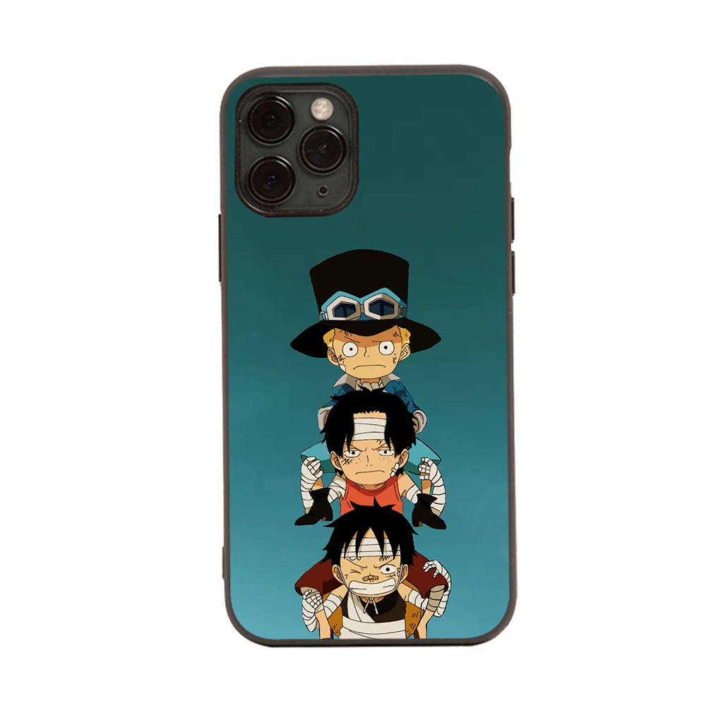 WD29 One Piece Sabo Ace Black Sofe Case for iPhone 16 15 Plus 14 13 Pro 8 SE XR XS Max P30 Nova 5T Y5P Y6 Y7 Y8P Y9 Realme C30 C33 C31 VIVO Y36 V27