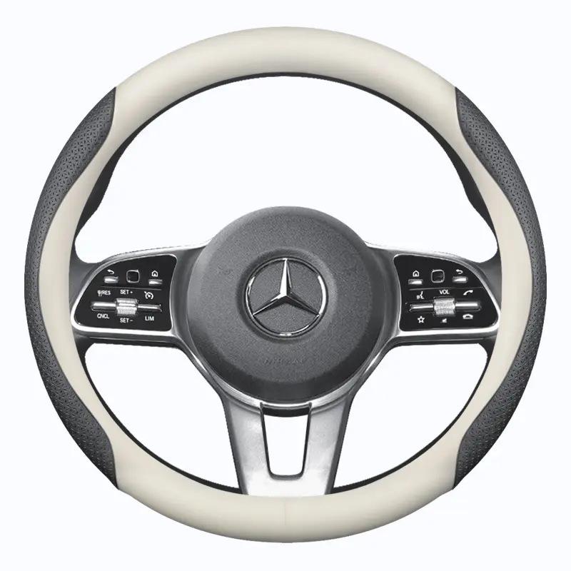Mercedes Steering Wheel Cover: C-Class C260L, E300L, A200L, GLB180 - Four Seasons Genuine Leather.