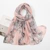 Spring and Autumn New Plant Flower Printing Versatile Bali Yarn Cotton and Linen Feel Scarf Elegant Sunscreen Shawl Women