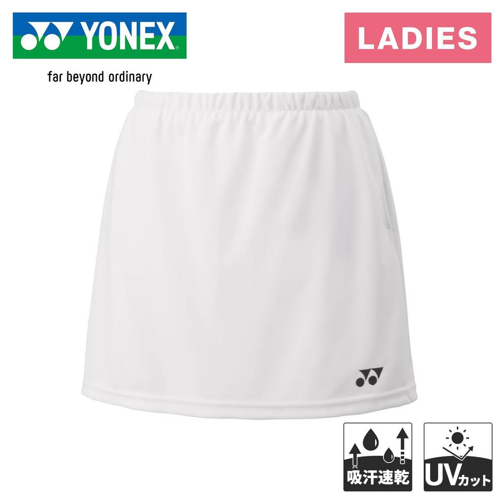 Yonex Skirt Inner Size White Size L Women's (with Spats), 26170, (011),