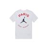 Paris Saint-Germain Logo Print Sports Crew Neck Short Sleeve T-Shirt Men Tops White DB6515-100
