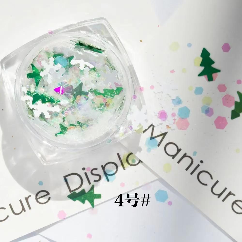 Рождественский макияж патч Рождественский нейл-арт Блестящие блестки Макияж лицо Белая снежинка Сценический орнамент Блестящий