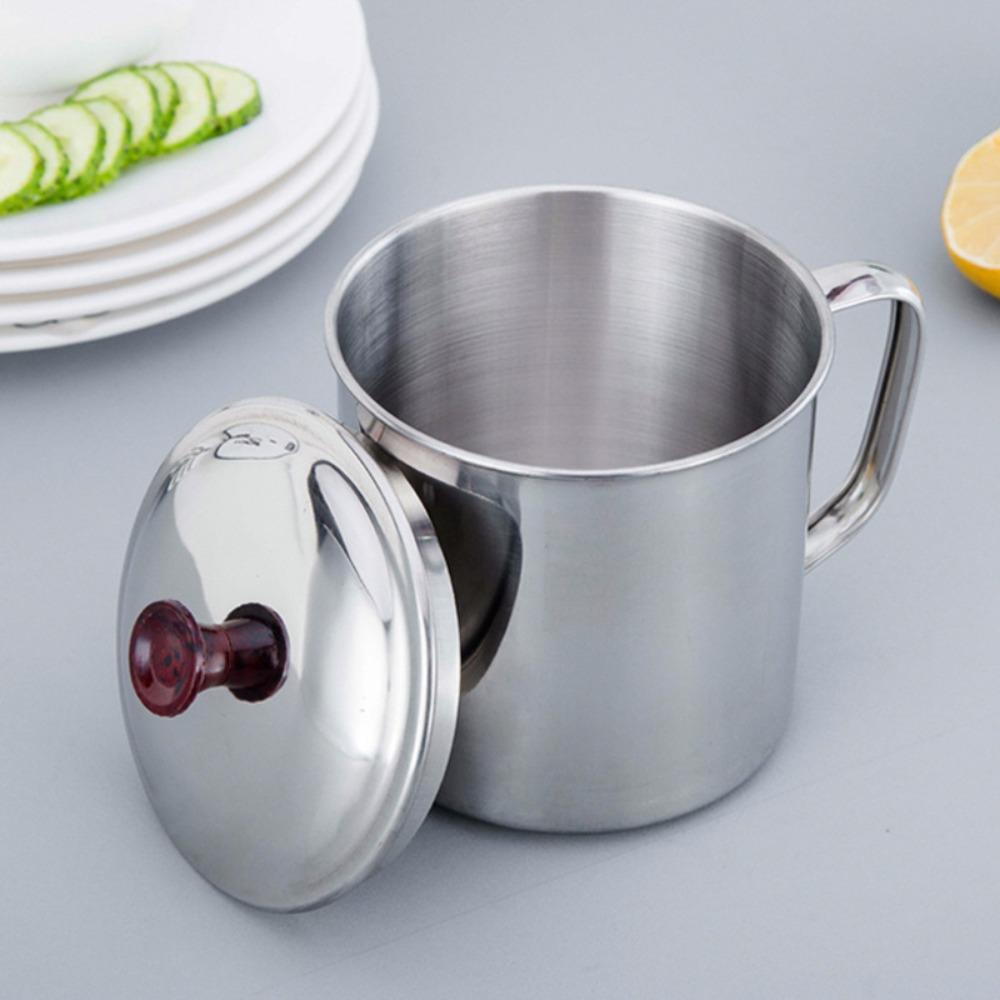 with Lid Stainless Steel Water Cup Portable Cold Drink Cup Gargle Cups Coffee Mug Office Use
