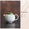 Green Orange Sprinkle Gold Teapot Boutique Tea Infuser Pot Tea Brewing Kettle With Ball Hole Tea Services Supplies Ornaments