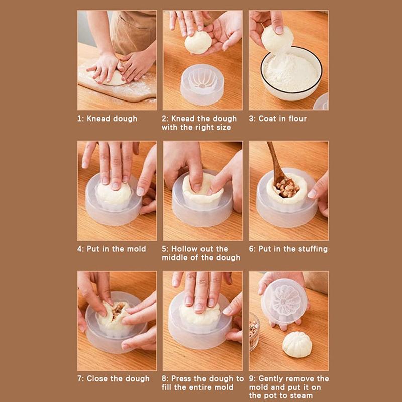 Форма для приготовления паровой булочки для пирога ручной работы, форма для изготовления пельменей, форма для изготовления фаршированной булочки на пару
