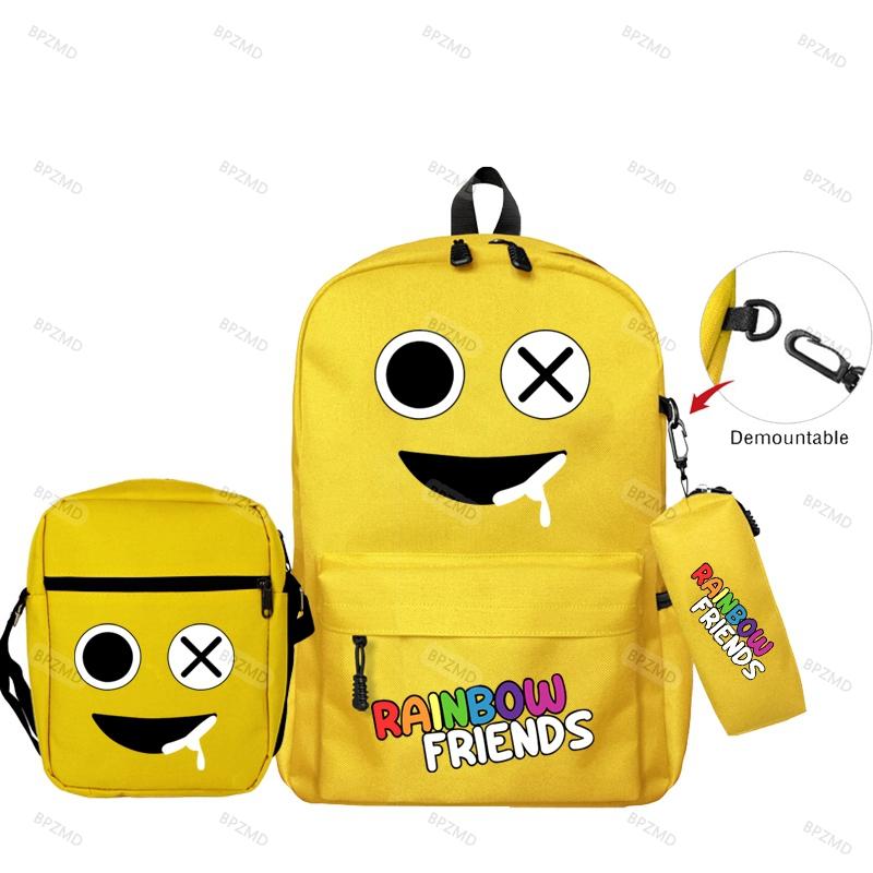3 шт./компл., оригинальные рюкзаки с радужными друзьями для мальчиков и девочек, школьный рюкзак большой емкости, игровой рюкзак, сумка-пенал