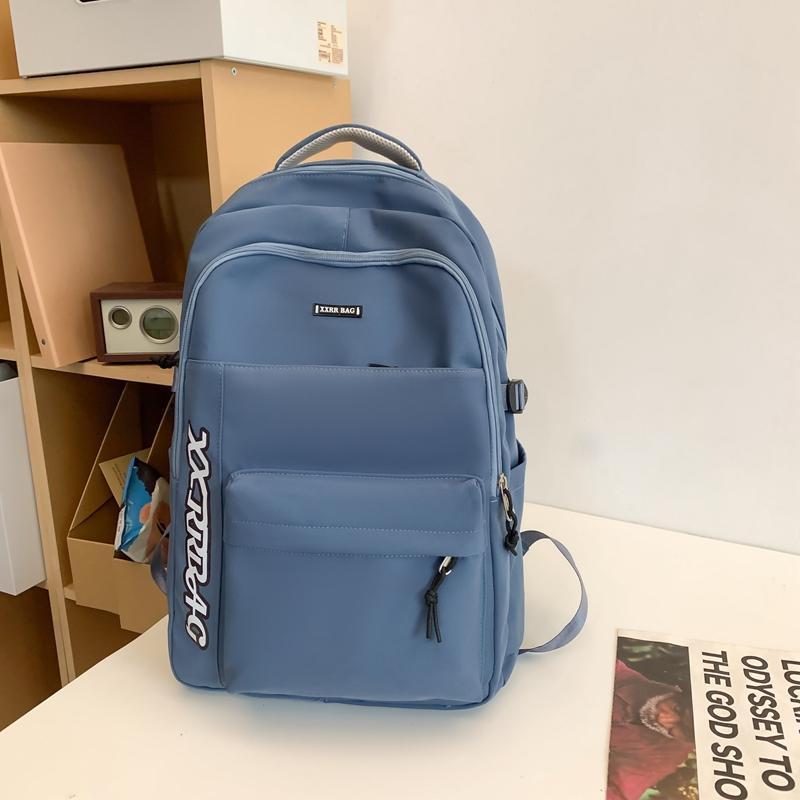 Male Large Capacity Backpack Letter Female Junior Senior High School Student Schoolbag Outdoor Travel Bag