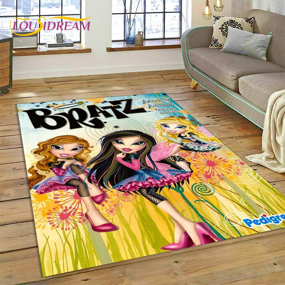 3D Мультяшный Ковер-Коврик Bratz Girlz Rock Game HD для Дома Гостиной Спальни Дивана Декор, Детский Ковер Нескользящий Напольный Коврик