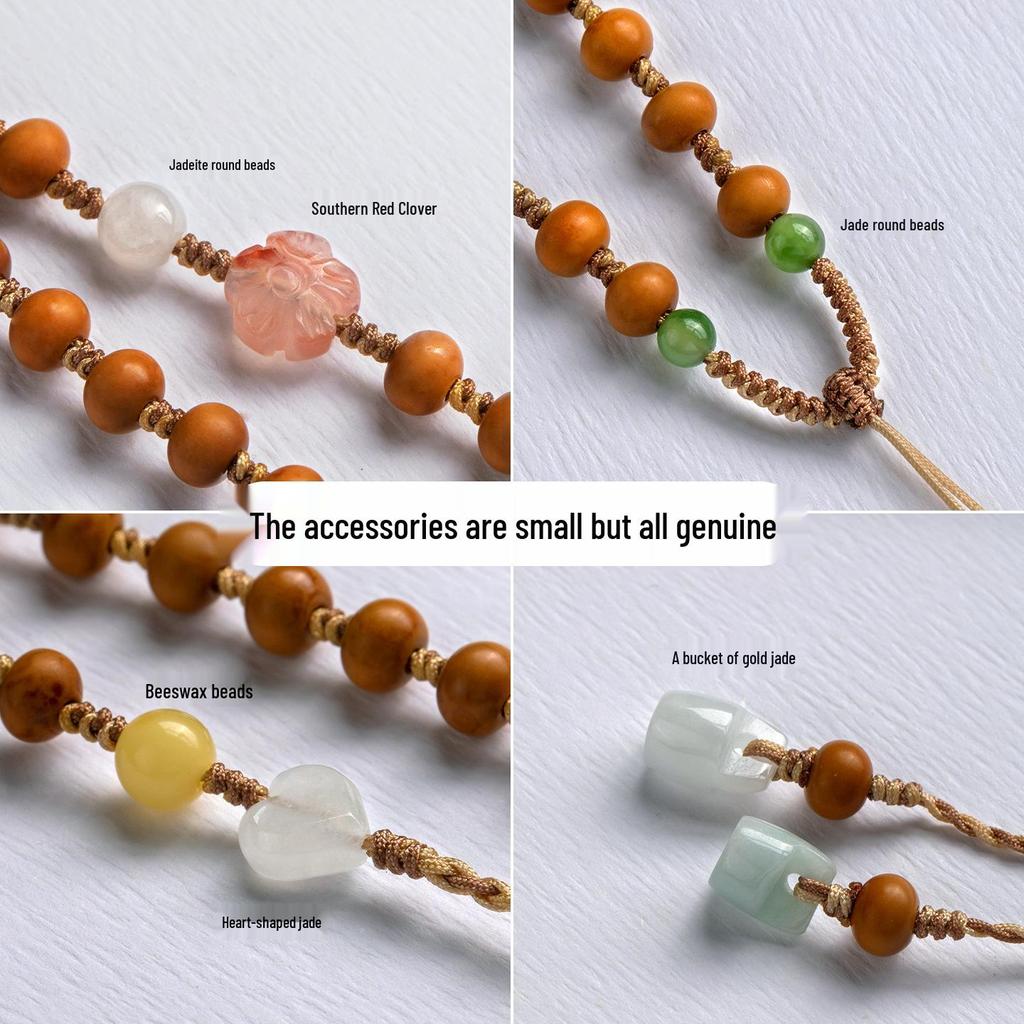 Ожерелье-подвеска в древнем стиле, ручной работы, из косточек оливы и жадеита, для женщин