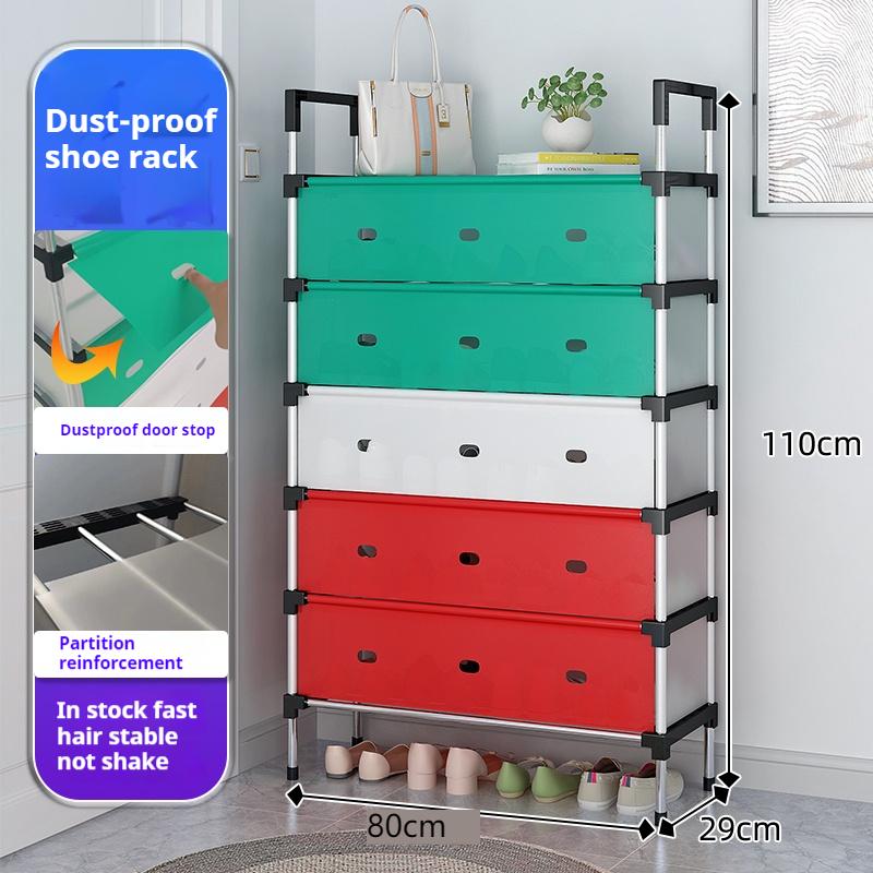 Пылезащитная полка для обуви, многослойная, универсальная, экономящая место, простая в сборке, бытовая, внутренняя, для хранения обуви в общежитии