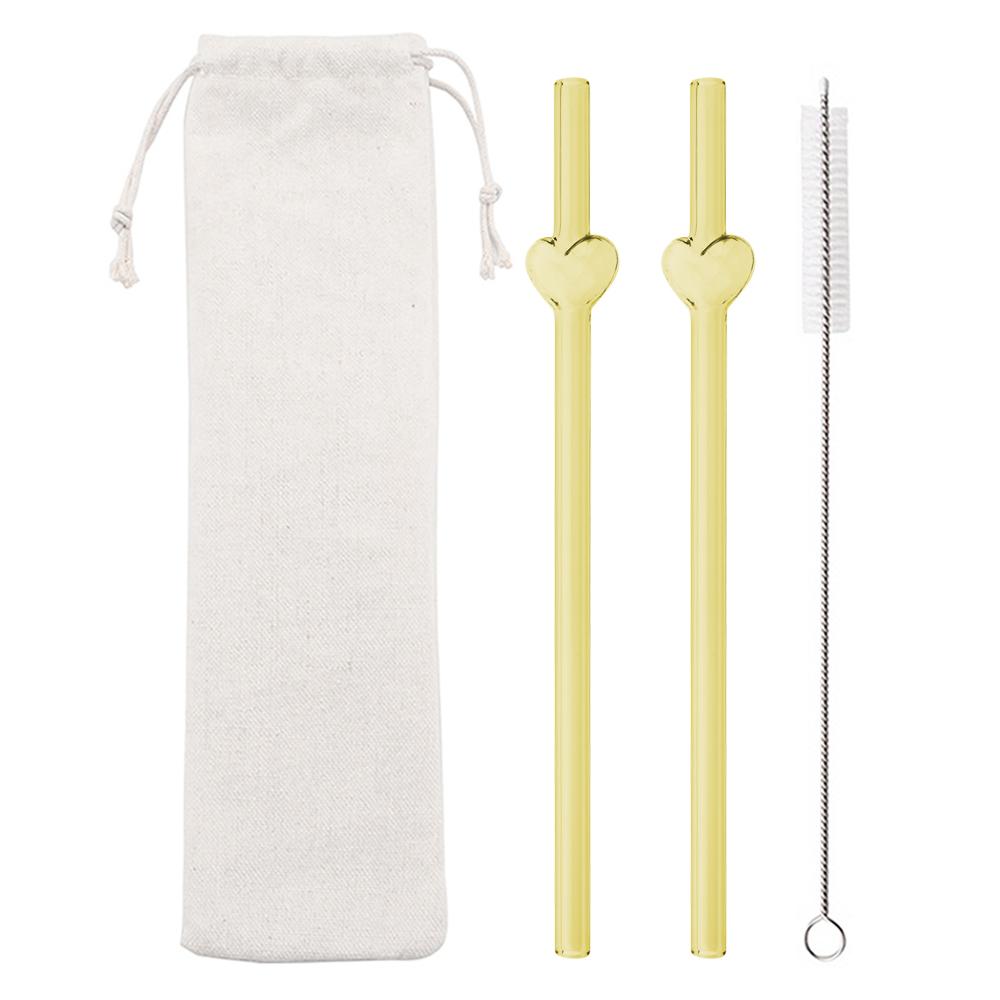 4 шт. Креативные стеклянные соломинки в форме сердца, многоразовые, идеально подходят для коктейлей, кофе со льдом, холодных напитков, украшение для домашнего питья, подарок